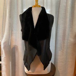 BLANK NYC FAUX SHEARLING BLACK VEST - SIZE MED